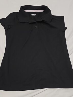 Old Navy Black Polo Girls 10/12 Large